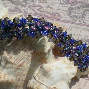 Hand Beaded Swarovski Crystal and Superduo Bead Bracelet
